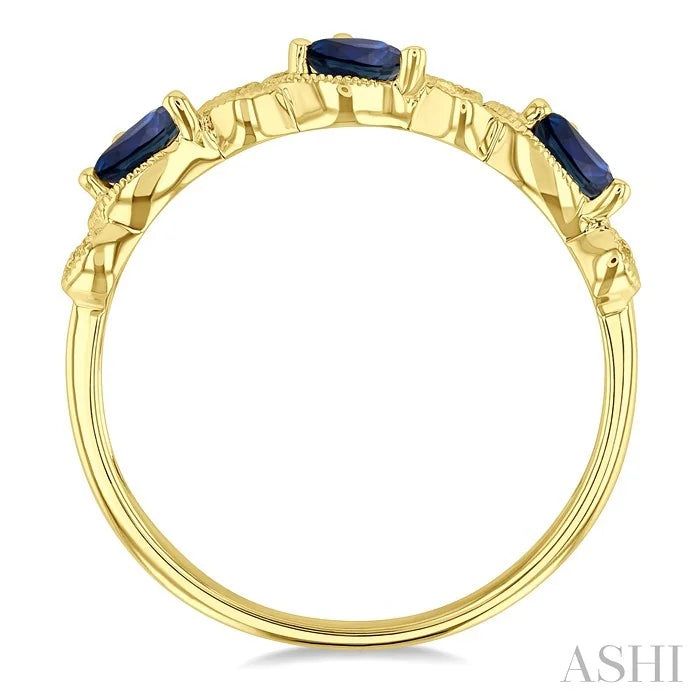 Pear Shape Gemstone & Diamond Band