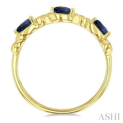 Pear Shape Gemstone & Diamond Band