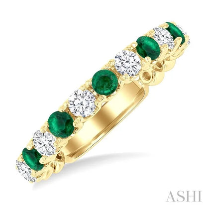 Alternate Gemstone & Diamond Wedding Band