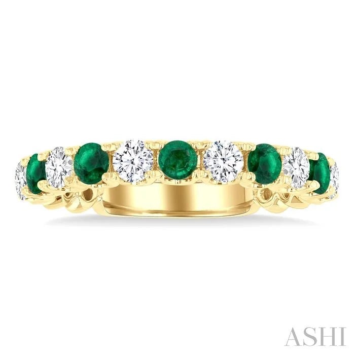 Alternate Gemstone & Diamond Wedding Band