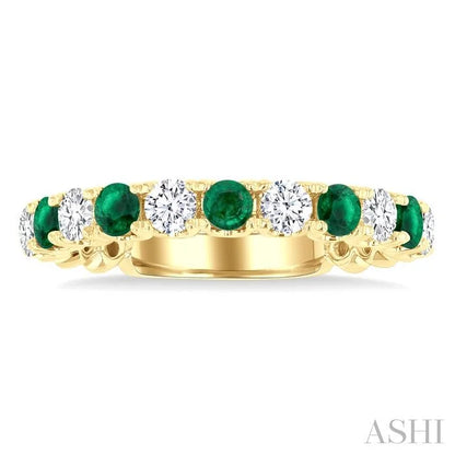 Alternate Gemstone & Diamond Wedding Band
