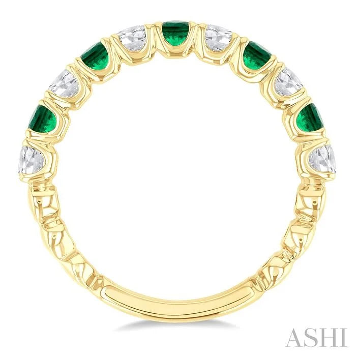 Alternate Gemstone & Diamond Wedding Band