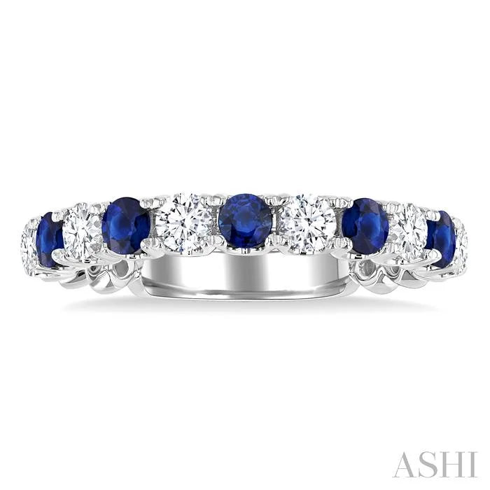Alternate Gemstone & Diamond Wedding Band