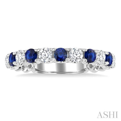 Alternate Gemstone & Diamond Wedding Band