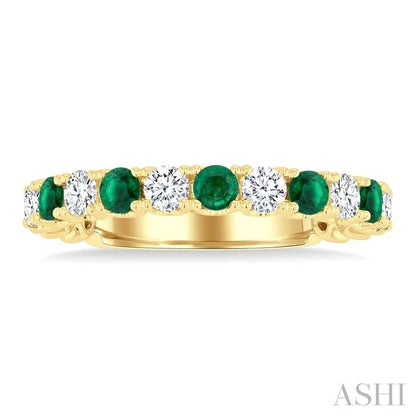 Alternate Gemstone & Diamond Wedding Band
