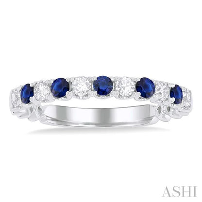 Alternate Gemstone & Diamond Wedding Band