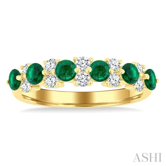 Alternate Gemstone & Diamond Band