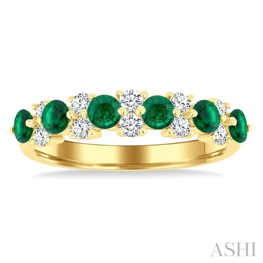 Alternate Gemstone & Diamond Band