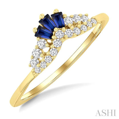 Gemstone & Chevron Diamond Fashion Ring