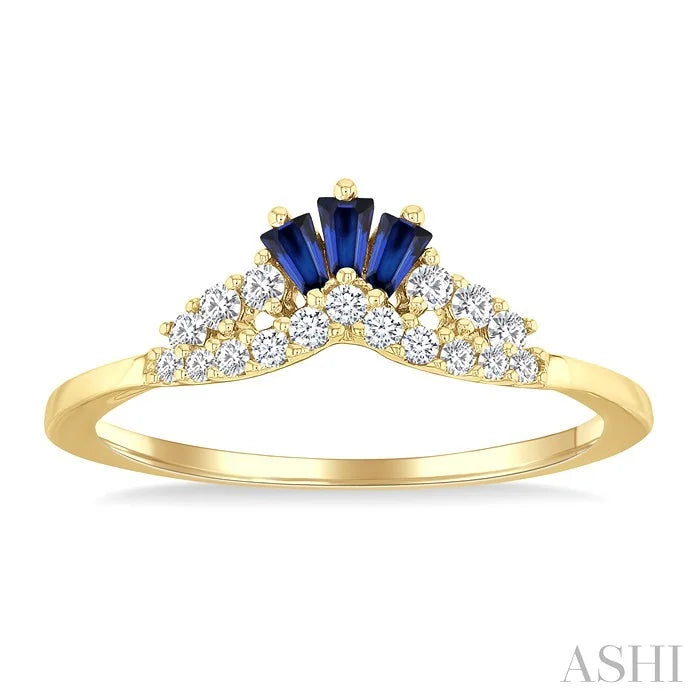Gemstone & Chevron Diamond Fashion Ring