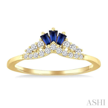 Gemstone & Chevron Diamond Fashion Ring