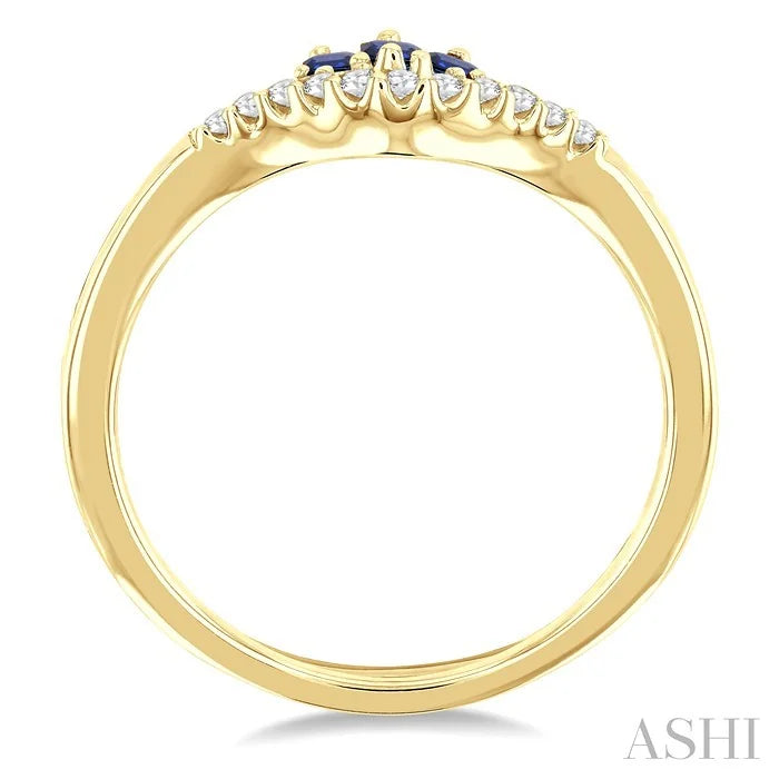 Gemstone & Chevron Diamond Fashion Ring
