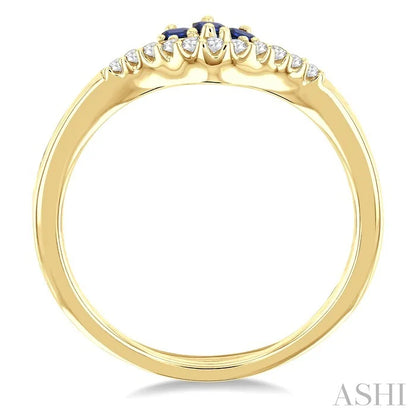 Gemstone & Chevron Diamond Fashion Ring