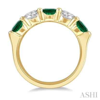 5 Stone Gemstone & Diamond Fashion Band