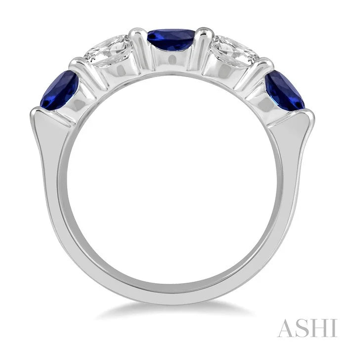 5 Stone Gemstone & Diamond Fashion Band