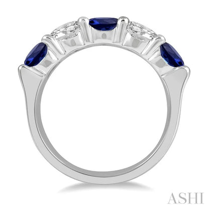 5 Stone Gemstone & Diamond Fashion Band