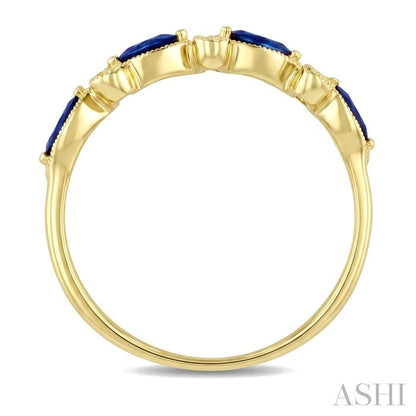 Marquise Shape Gemstone & Diamond Fashion Band