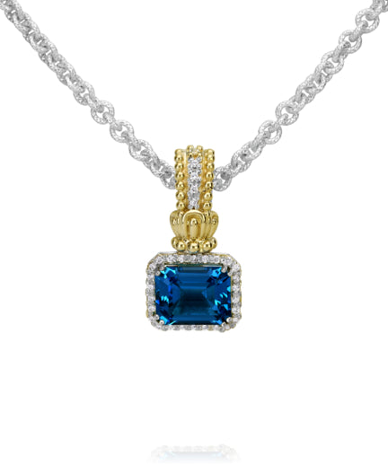 Vahan 14k Gold & Sterling Silver London Blue Topaz Pendant