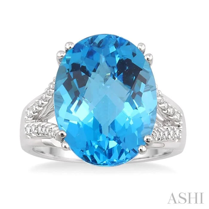 Oval Shape Gemstone & Diamond Ring