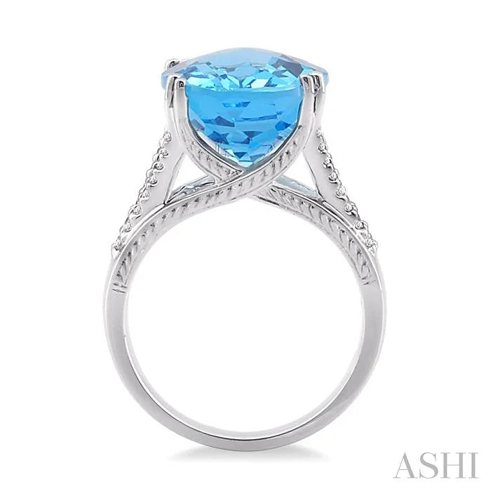 Oval Shape Gemstone & Diamond Ring