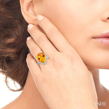 Pear Shape Gemstone & Halo Diamond Ring