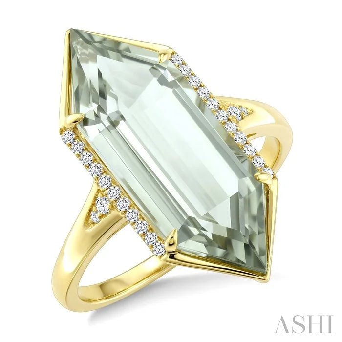 Evoque Gemstone Hexagon Shape & Diamond Ring