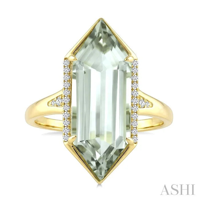 Evoque Gemstone Hexagon Shape & Diamond Ring