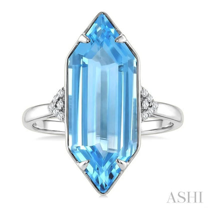 Evoque Gemstone Hexagon Shape & Diamond Ring