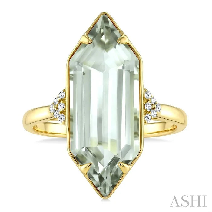 Evoque Gemstone Hexagon Shape & Diamond Ring