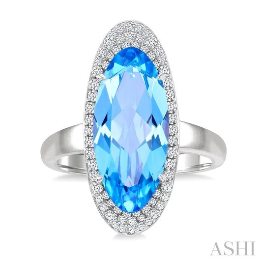 Evoque Gemstone Oval Shape & Halo Diamond Ring