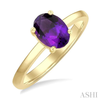 Oval Shape Gemstone Solitaire Ring