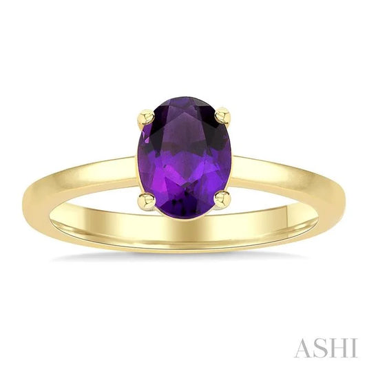 Oval Shape Gemstone Solitaire Ring