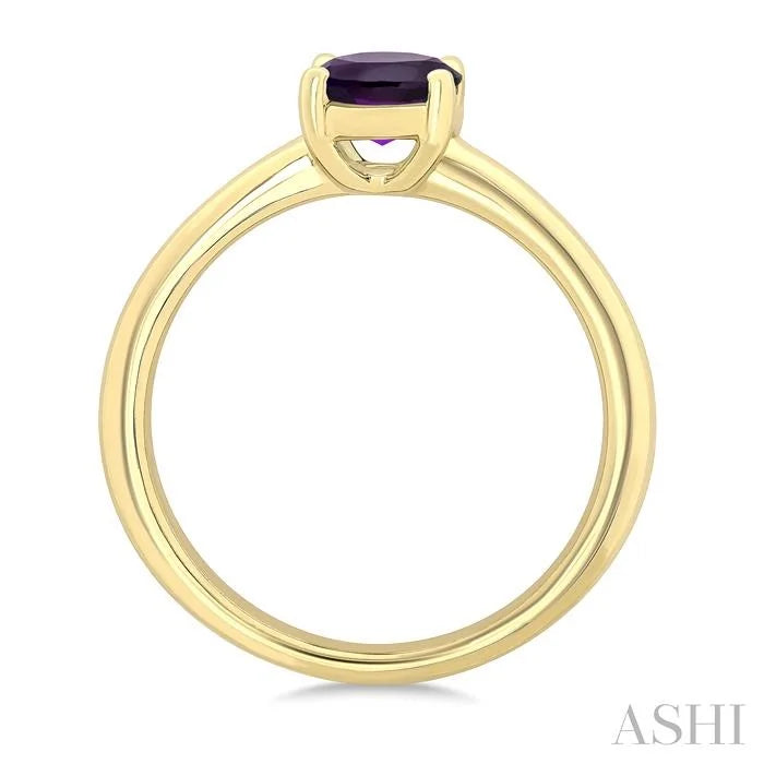 Oval Shape Gemstone Solitaire Ring