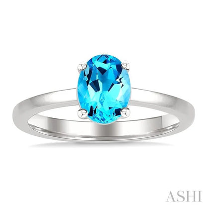Oval Shape Gemstone Solitaire Ring