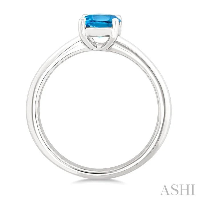 Oval Shape Gemstone Solitaire Ring