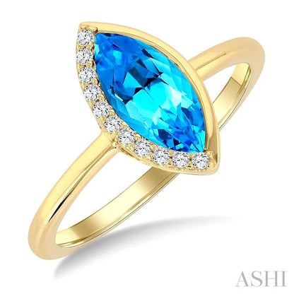 Marquise Shape Gemstone & Diamond Ring