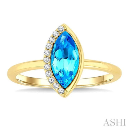 Marquise Shape Gemstone & Diamond Ring