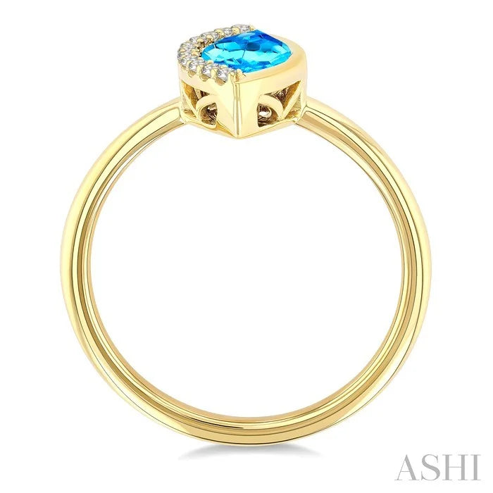 Marquise Shape Gemstone & Diamond Ring