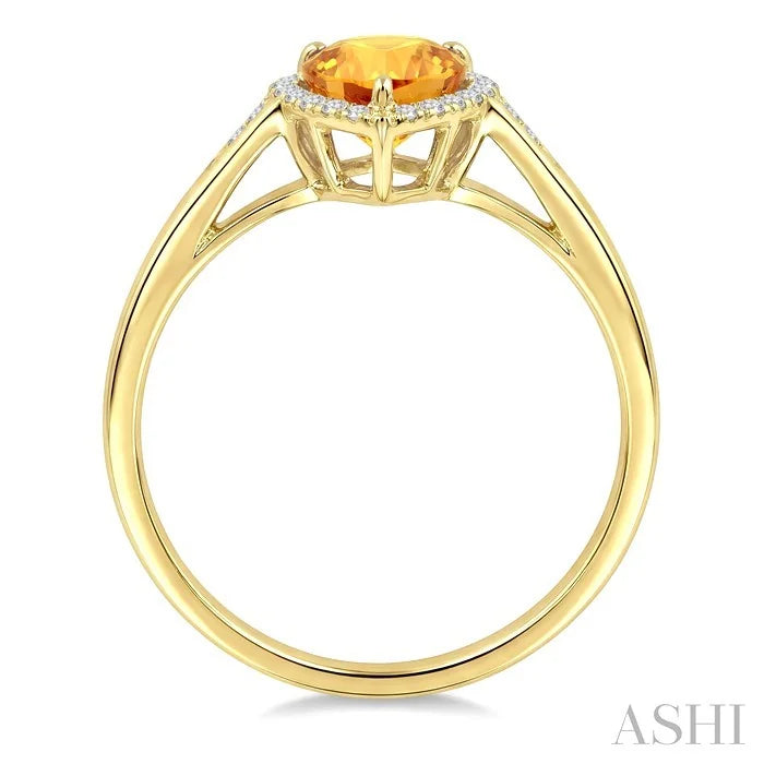 Evoque Gemstone Pear Shape & Halo Diamond Ring