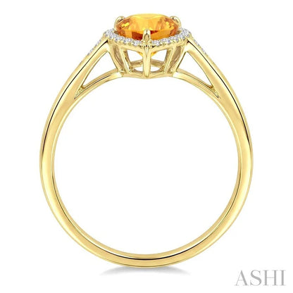 Evoque Gemstone Pear Shape & Halo Diamond Ring