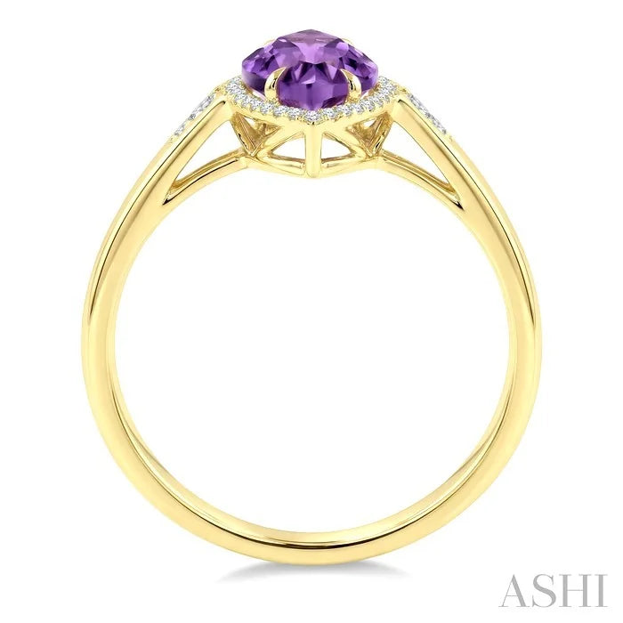Evoque Gemstone Marquise Shape & Halo Diamond Ring