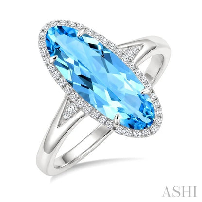 Evoque Gemstone Oval Shape & Halo Diamond Ring
