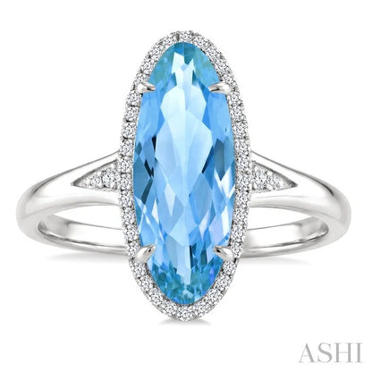 Evoque Gemstone Oval Shape & Halo Diamond Ring