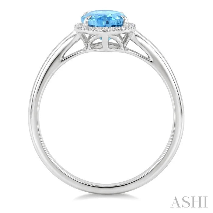 Evoque Gemstone Oval Shape & Halo Diamond Ring