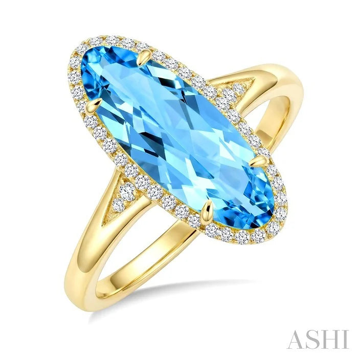 Evoque Gemstone Oval Shape & Halo Diamond Ring