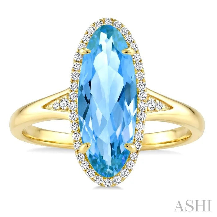 Evoque Gemstone Oval Shape & Halo Diamond Ring
