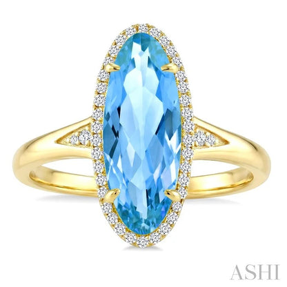 Evoque Gemstone Oval Shape & Halo Diamond Ring