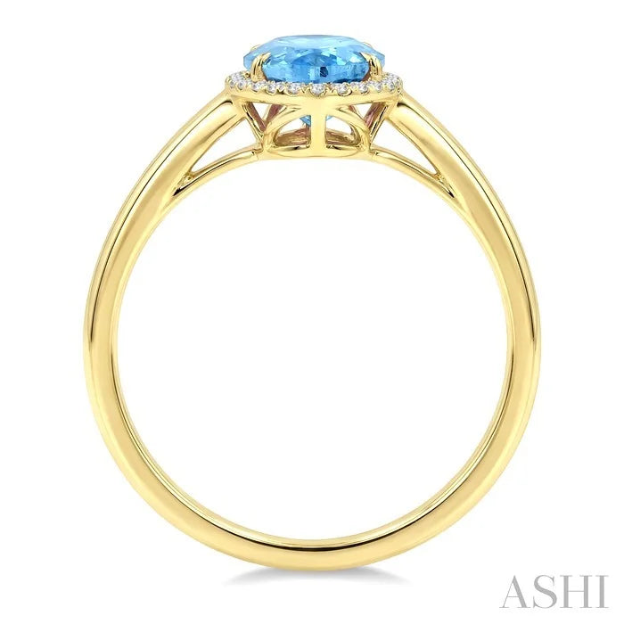Evoque Gemstone Oval Shape & Halo Diamond Ring