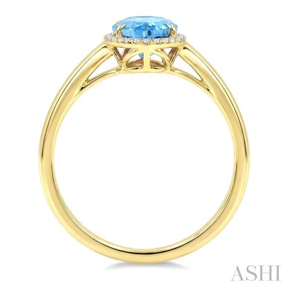 Evoque Gemstone Oval Shape & Halo Diamond Ring