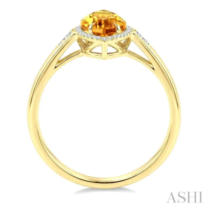 Evoque Gemstone Marquise Shape & Halo Diamond Ring